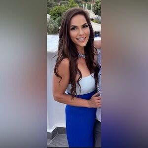 Lulu's Blue and White Maxi Dress